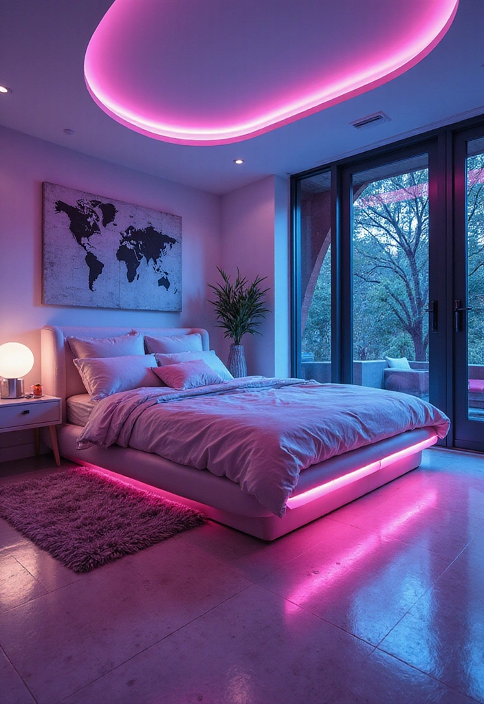 15 Dreamy Bedroom Aesthetic Ideas That Will Transform Your Space! - 15. Futuristic Flair