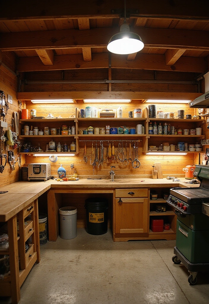 15 Genius Woodworking Garage Storage Solutions That'll Make You Say 'Why Didn't I Think of That?!' - 10. Smart Lighting Solutions