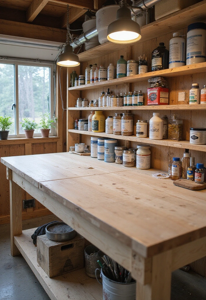 15 Genius Woodworking Garage Storage Solutions That'll Make You Say 'Why Didn't I Think of That?!' - 13. Dedicated Finishing Station