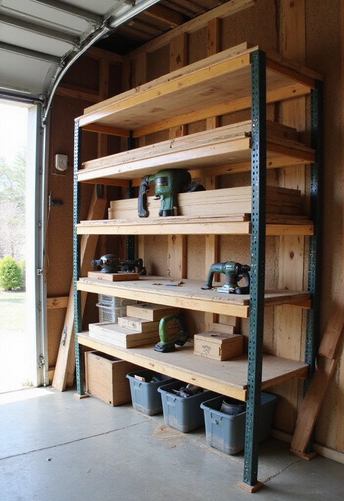 15 Genius Woodworking Garage Storage Solutions That'll Make You Say 'Why Didn't I Think of That?!' - 2. Adjustable Shelving Units