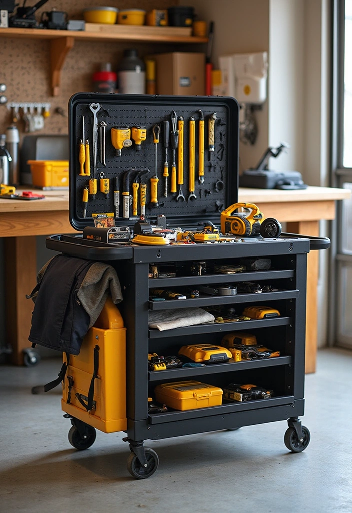 15 Genius Woodworking Garage Storage Solutions That'll Make You Say 'Why Didn't I Think of That?!' - 4. Rolling Tool Carts