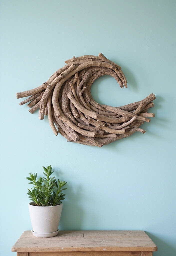 18 Nautical Wood Wall Art Pieces That'll Make You Feel Like You're on Vacation! - 1. Driftwood Dreams