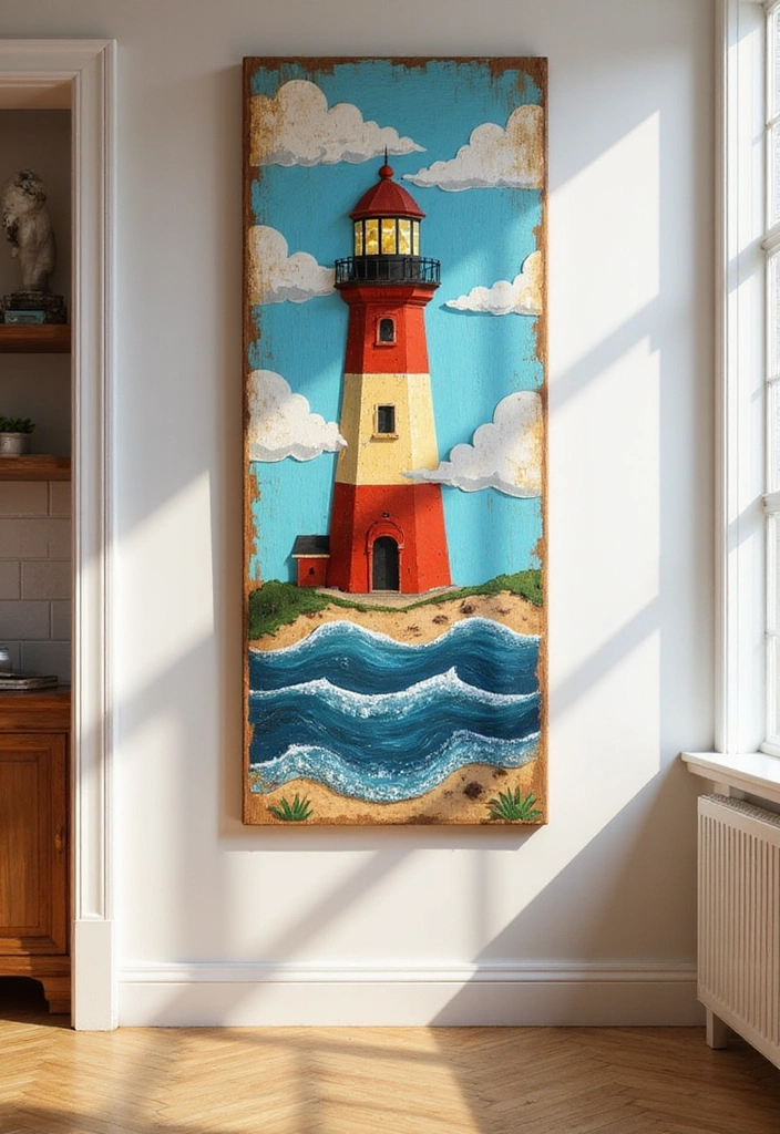 18 Nautical Wood Wall Art Pieces That'll Make You Feel Like You're on Vacation! - 11. Lighthouse Love