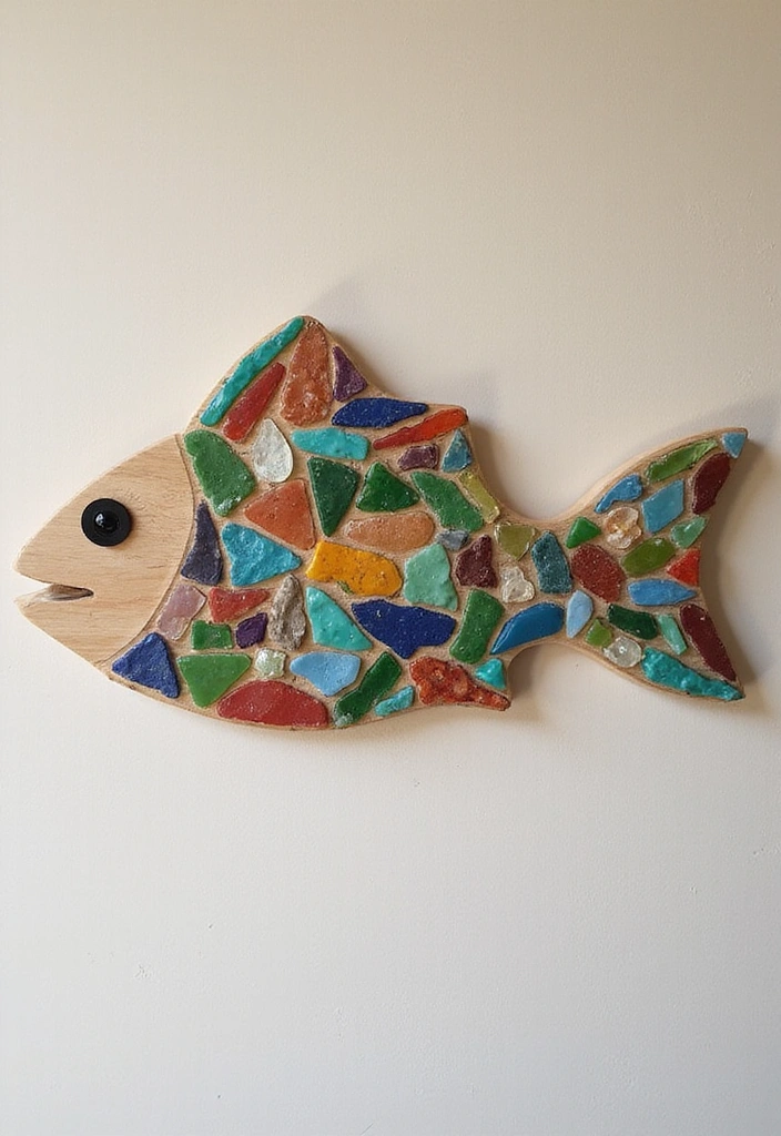 18 Nautical Wood Wall Art Pieces That'll Make You Feel Like You're on Vacation! - 18. Sea Glass Art