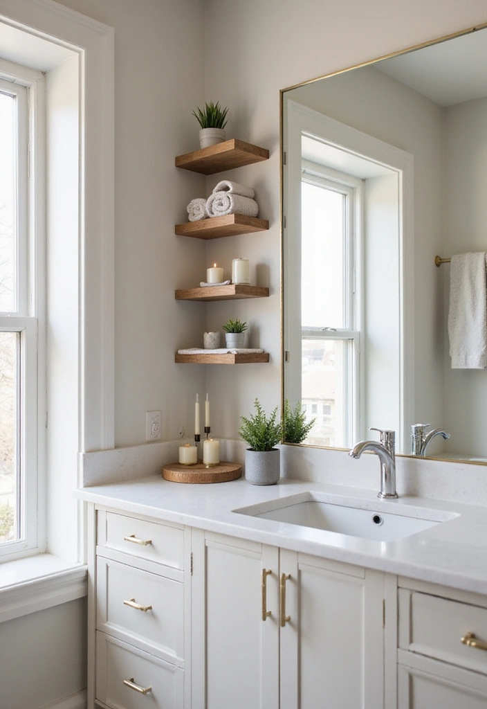 19 Creative Wall Storage Ideas for Small Bathrooms You’ll Love! - 1. Floating Shelves for a Modern Touch