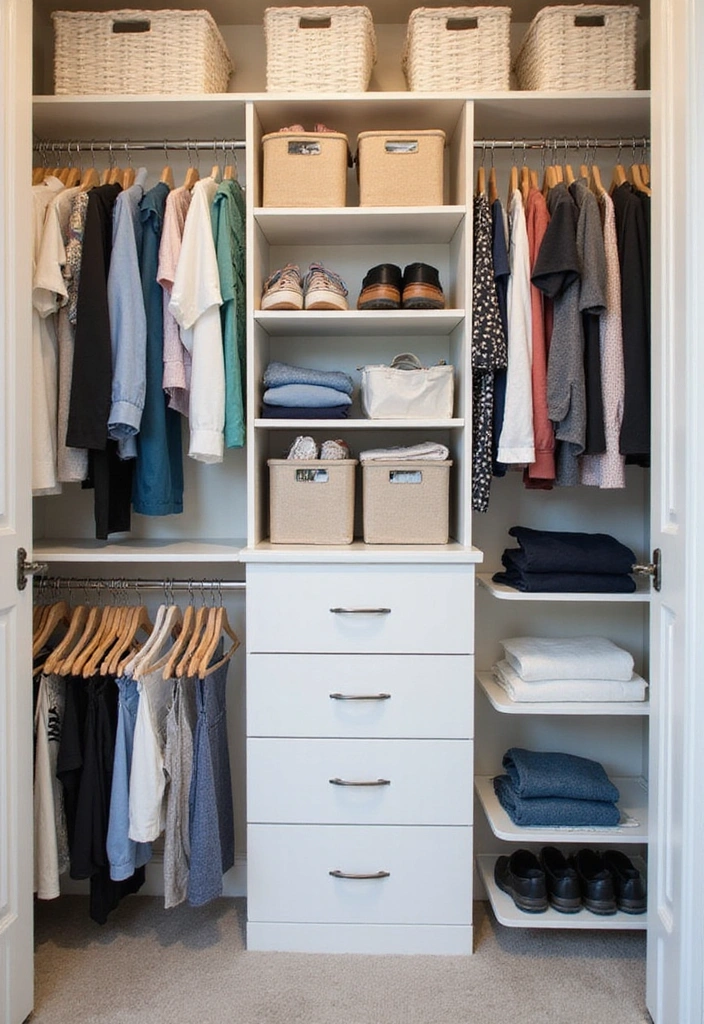 19 Space-Saving Decor Hacks for Small Apartments (You’ll Love #8!) - 15. Optimize Closet Space with Organizers