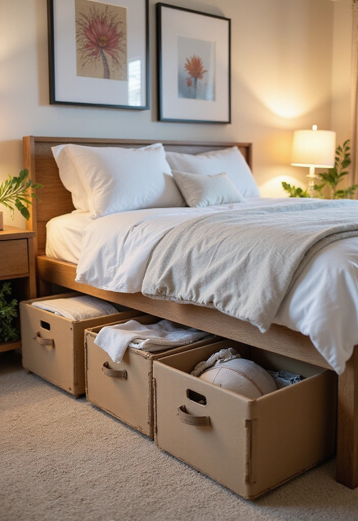 19 Space-Saving Decor Hacks for Small Apartments (You’ll Love #8!) - 4. Utilize Under-Bed Storage