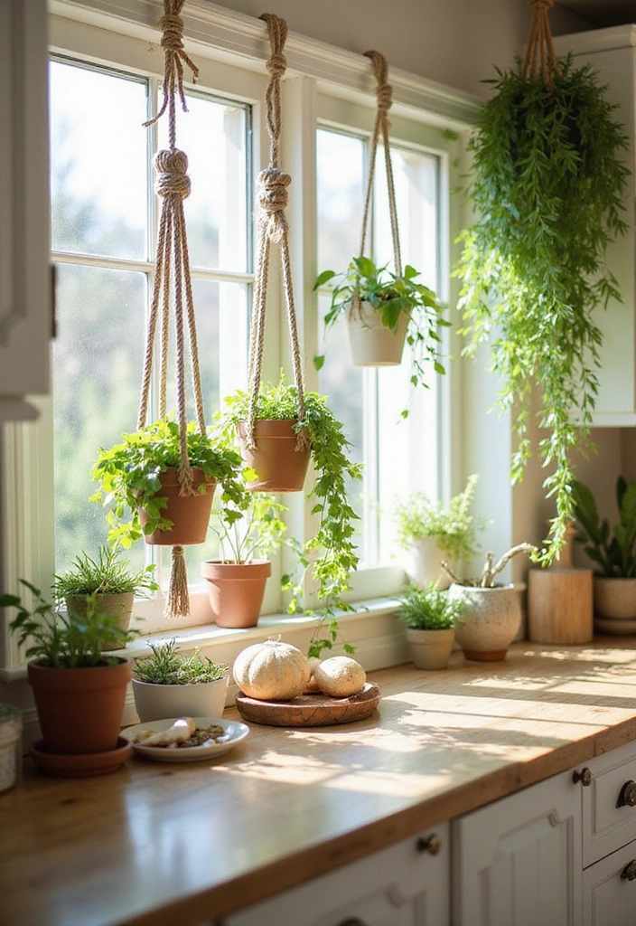 19 Space-Saving Decor Hacks for Small Apartments (You’ll Love #8!) - 5. Hanging Plants for Greenery Without Clutter