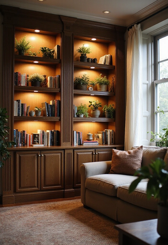 21 Cozy Living Room Ideas That'll Make You Never Want to Leave Home Again! - 10. Built-in Bookshelves