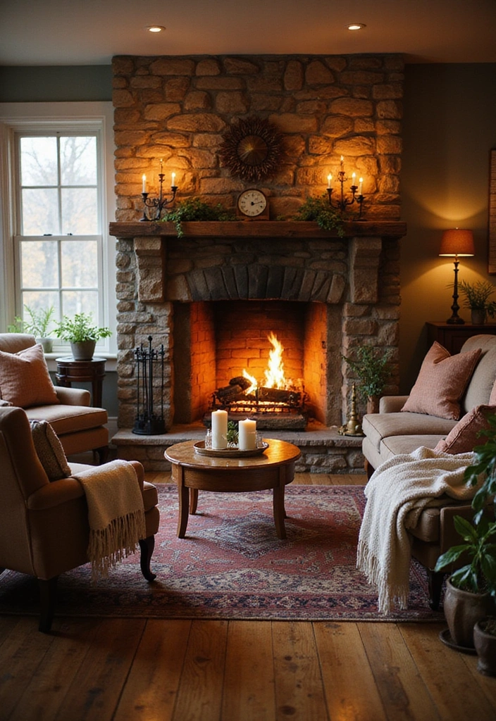 21 Cozy Living Room Ideas That'll Make You Never Want to Leave Home Again! - 14. Cozy Fireplaces
