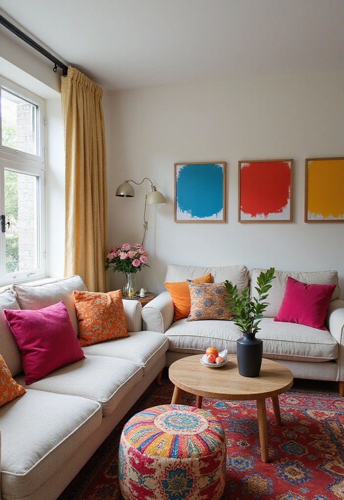 21 Cozy Living Room Ideas That'll Make You Never Want to Leave Home Again! - 15. Colorful Accents