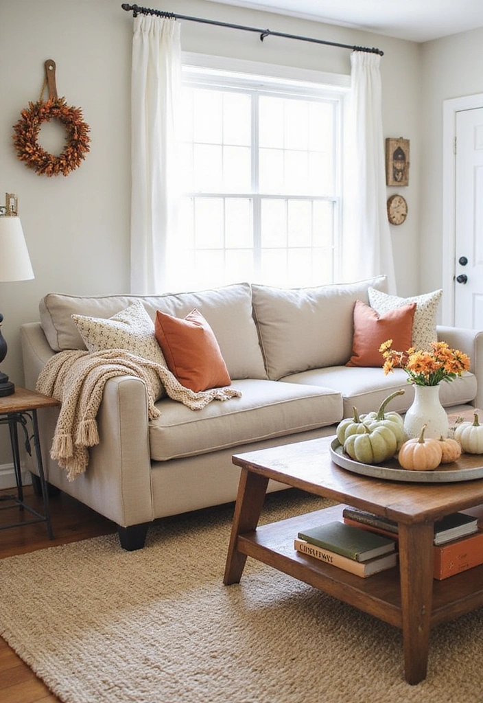 21 Cozy Living Room Ideas That'll Make You Never Want to Leave Home Again! - 19. Seasonal Decor Changes