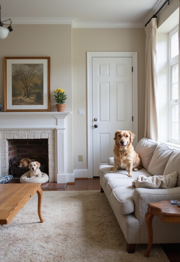 21 Cozy Living Room Ideas That'll Make You Never Want to Leave Home Again! - 20. Pet-Friendly Cozy