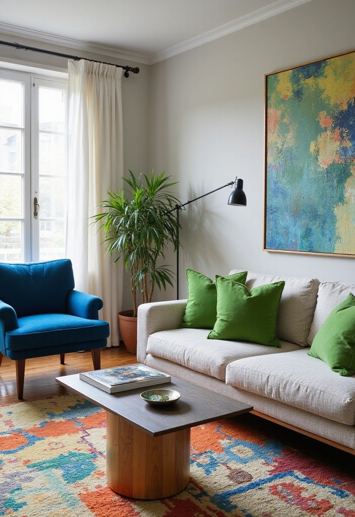 21 Cozy Living Room Ideas That'll Make You Never Want to Leave Home Again! - 9. Bold Accent Colors