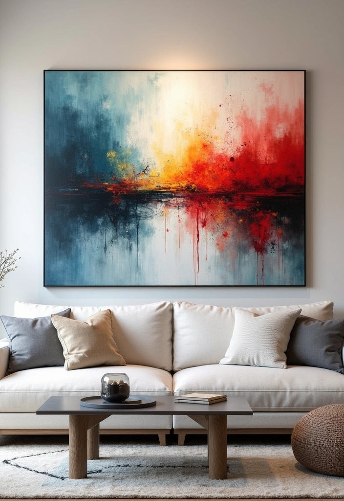 22 Unique Wall Art Ideas That'll Make Your Walls Sing (And Your Friends Jealous!) - 2. Oversized Abstract Canvas