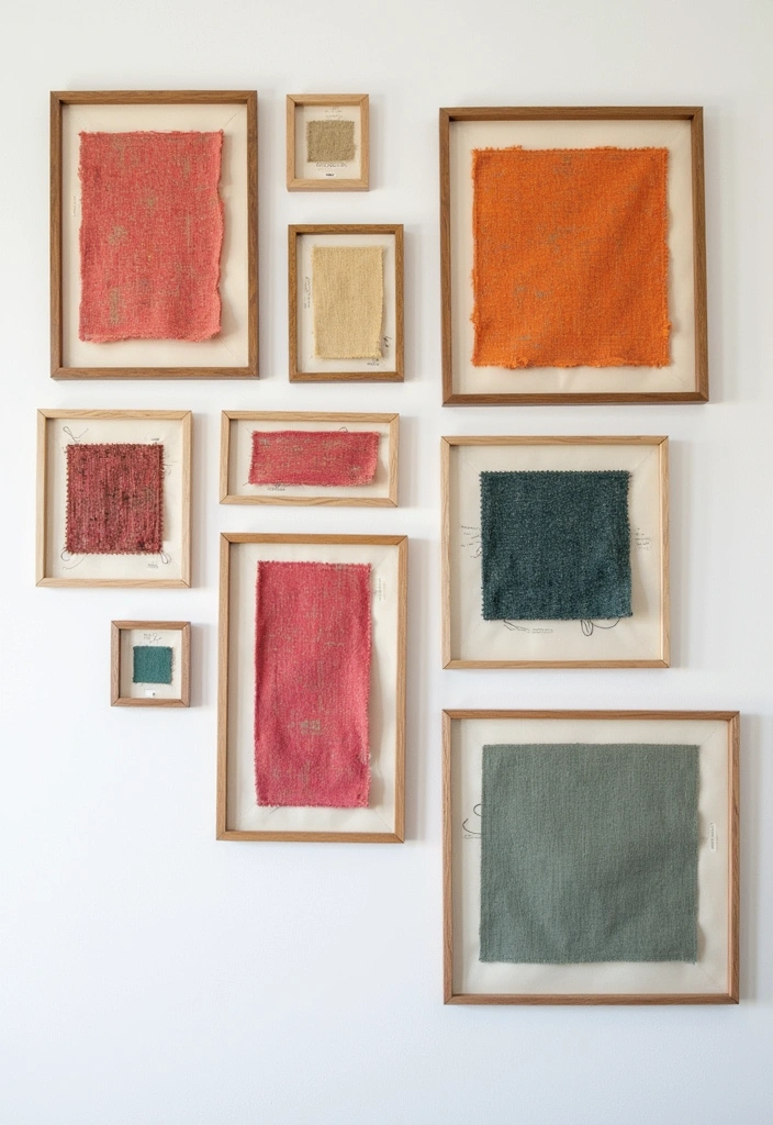 22 Unique Wall Art Ideas That'll Make Your Walls Sing (And Your Friends Jealous!) - 6. Framed Fabric Swatches
