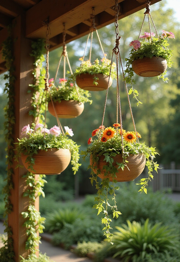 14 Stunning Wooden Planters That'll Elevate Your Garden Game (Your Plants Will Thank You!) - 5. Wooden Hanging Planters