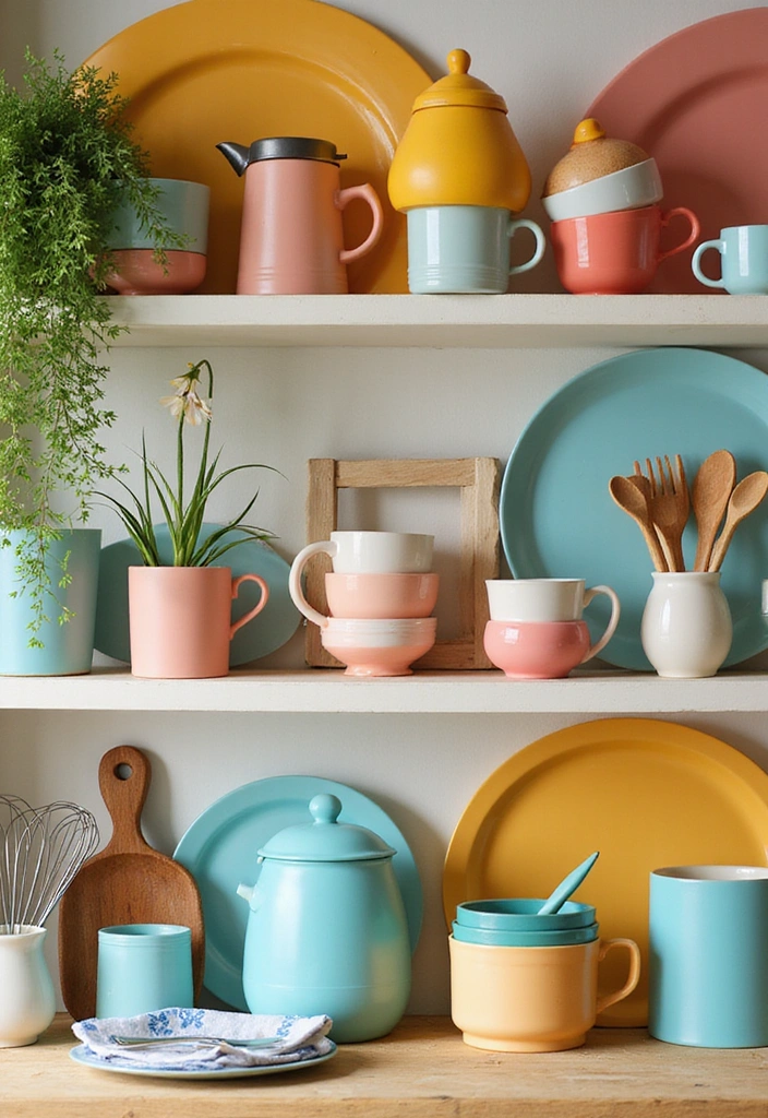 21 Stunning Kitchen Shelf Decor Ideas That'll Make You Want to Redecorate Right Now! - 14. Whimsical Touch with Fun Accessories