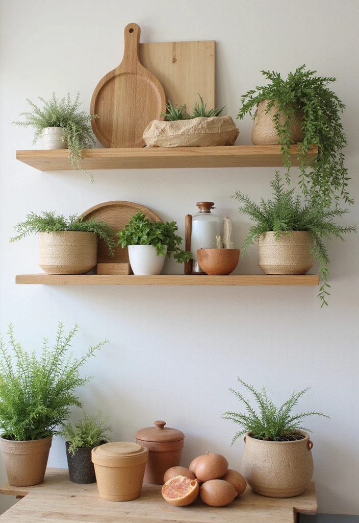 21 Stunning Kitchen Shelf Decor Ideas That'll Make You Want to Redecorate Right Now! - 15. Sustainable Decor with Eco-Friendly Materials