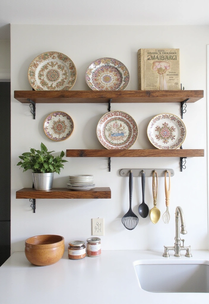 21 Stunning Kitchen Shelf Decor Ideas That'll Make You Want to Redecorate Right Now! - 16. Creative Use of Wall Space