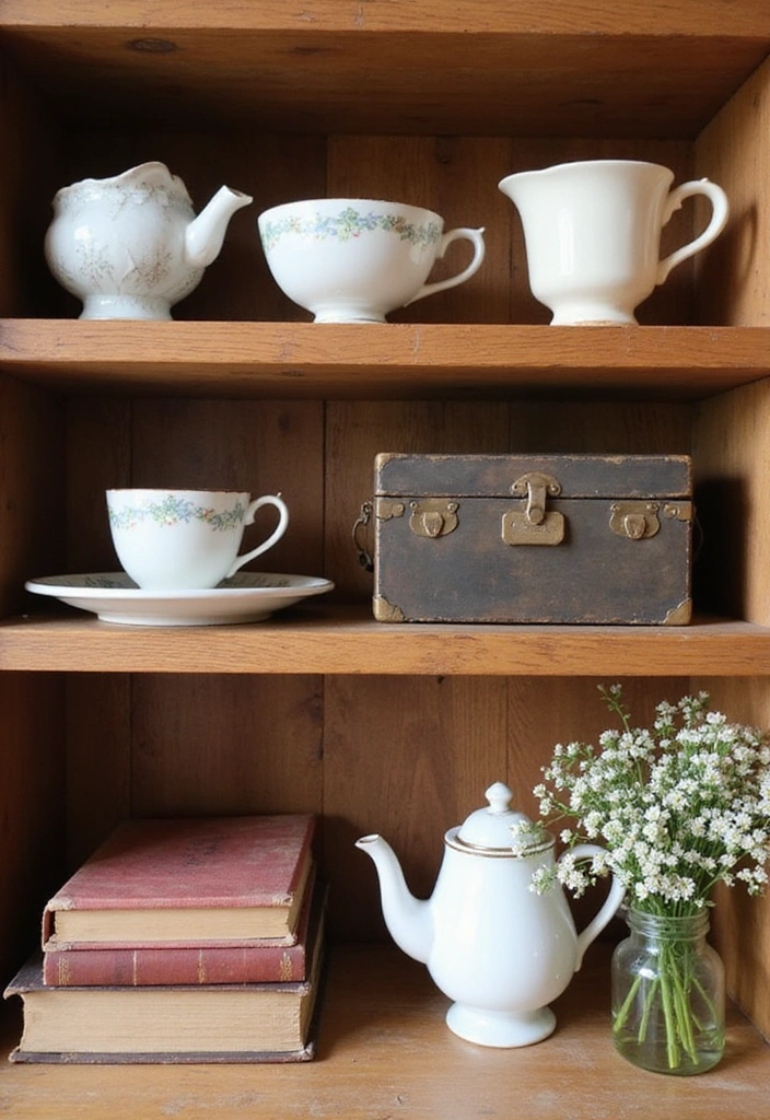 21 Stunning Kitchen Shelf Decor Ideas That'll Make You Want to Redecorate Right Now! - 4. Vintage Vibes with Antique Finds