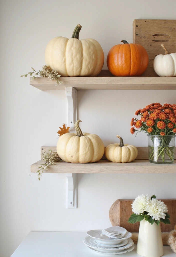 21 Stunning Kitchen Shelf Decor Ideas That'll Make You Want to Redecorate Right Now! - 9. Seasonal Decor for a Fresh Look