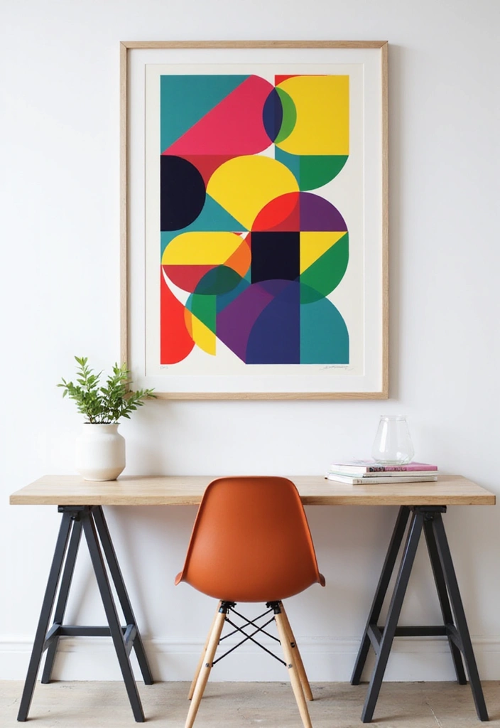 22 Stunning Abstract Wall Art Pieces That Will Transform Your Home's Vibe! - 1. Colorful Geometric Patterns