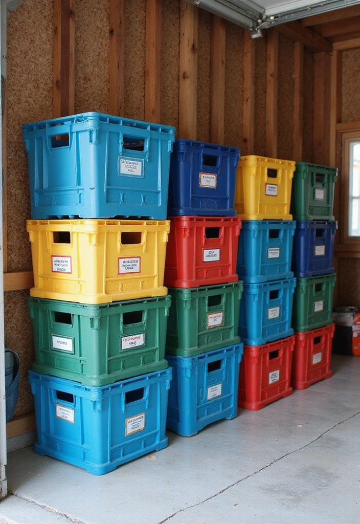 25 Brilliant Garage Organization Hacks That'll Transform Your Chaos into Order! - 17. Foldable Storage Crates