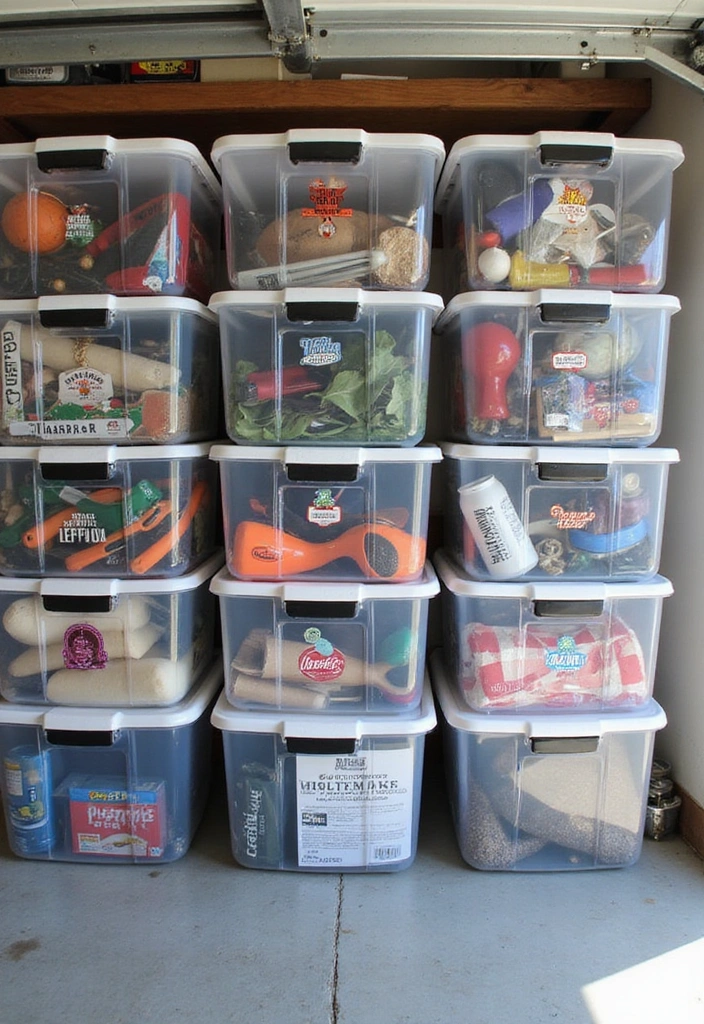 25 Brilliant Garage Organization Hacks That'll Transform Your Chaos into Order! - 2. Clear Storage Bins