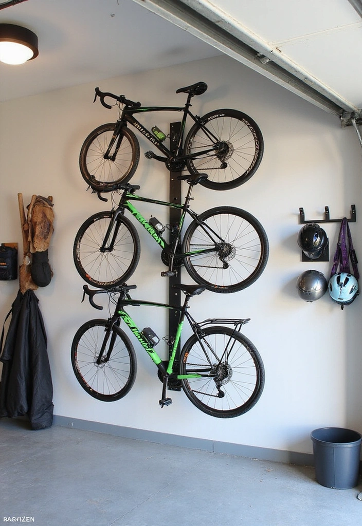 25 Brilliant Garage Organization Hacks That'll Transform Your Chaos into Order! - 6. Vertical Bike Storage