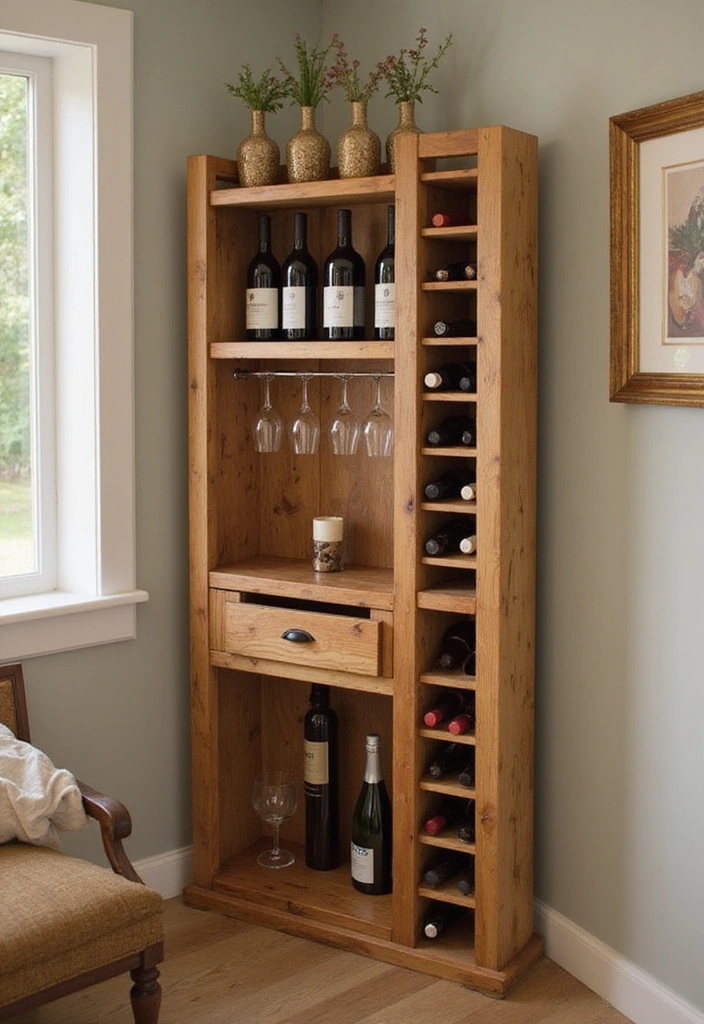 25 Stunning Rustic Furniture Projects You Can Make This Weekend (Your Friends Will Be Jealous!) - 18. Rustic Wine Rack