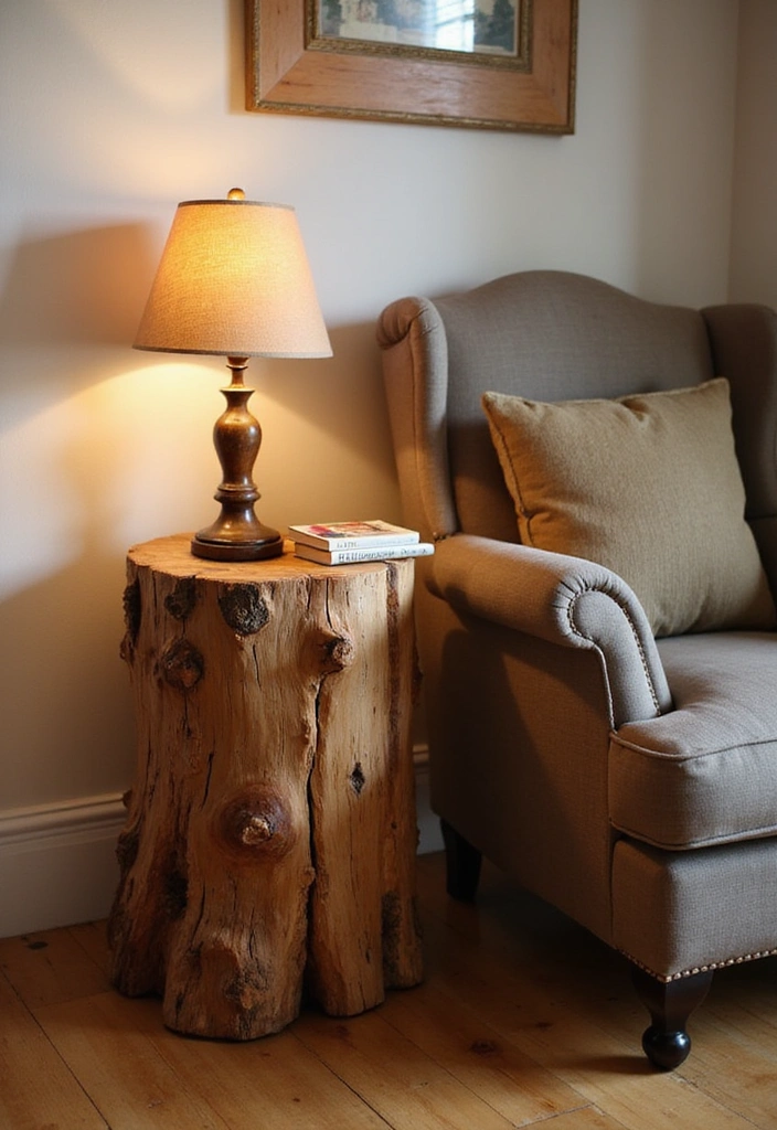 25 Stunning Rustic Furniture Projects You Can Make This Weekend (Your Friends Will Be Jealous!) - 4. Rustic Side Table