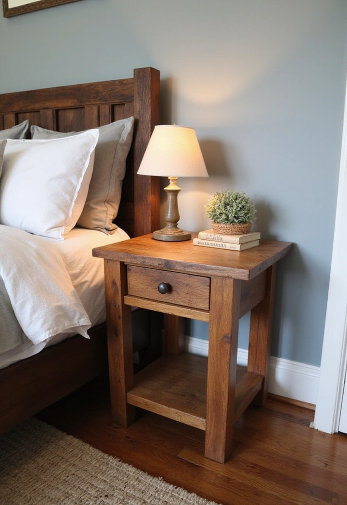 25 Stunning Rustic Furniture Projects You Can Make This Weekend (Your Friends Will Be Jealous!) - 6. Rustic Nightstand