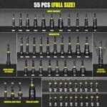 Impact Nut Driver Set 55PC: Magnetic Deep Socket Bits for Power Drills - Image 2