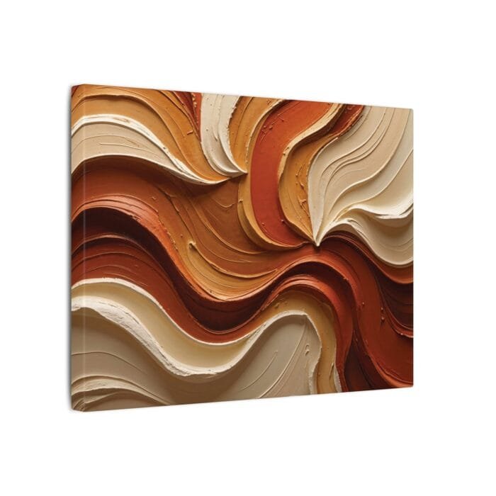 Minimalist Swirl in Earthy Tones – Textured Matte Canvas Wall Art - Image 2