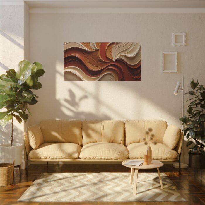 Minimalist Swirl in Earthy Tones – Textured Matte Canvas Wall Art - Image 19