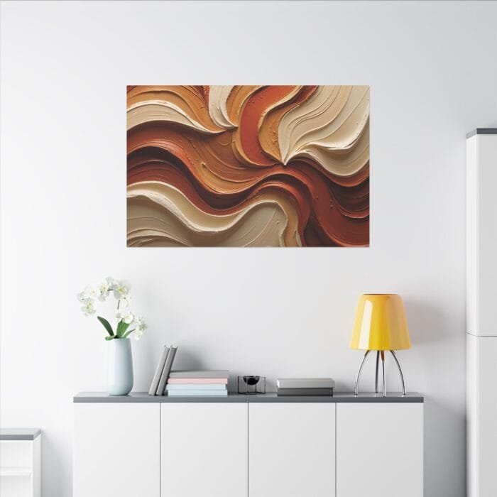 Minimalist Swirl in Earthy Tones – Textured Matte Canvas Wall Art - Image 60