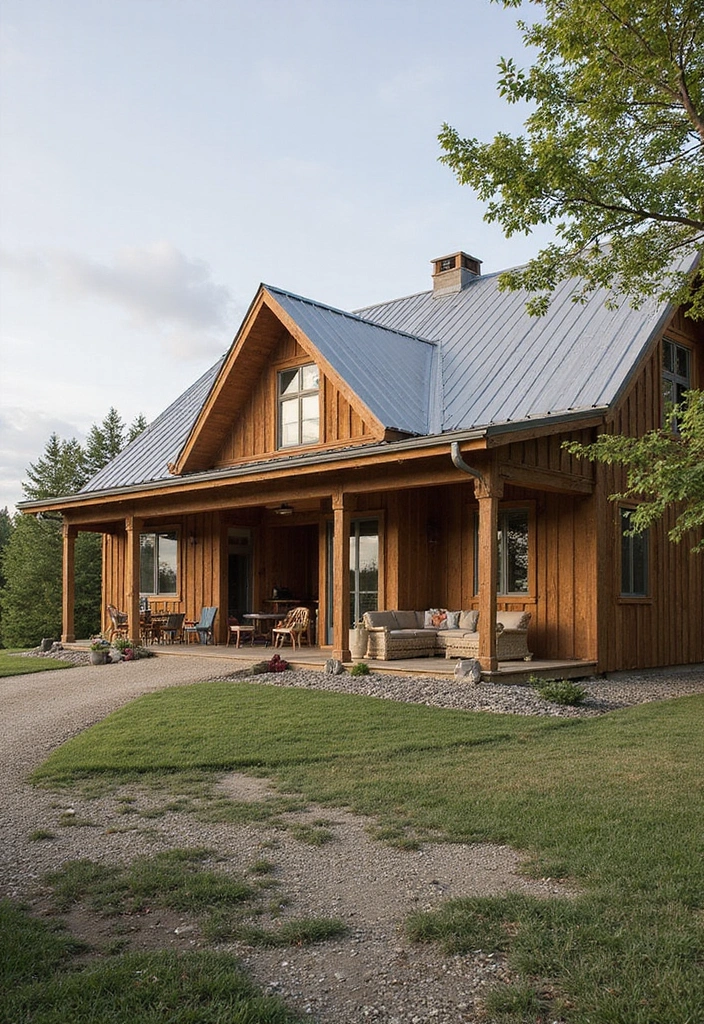 15 Breathtaking Barndominium Exteriors That'll Make You Dream of Country Living! - 14. Seasonal Adaptation