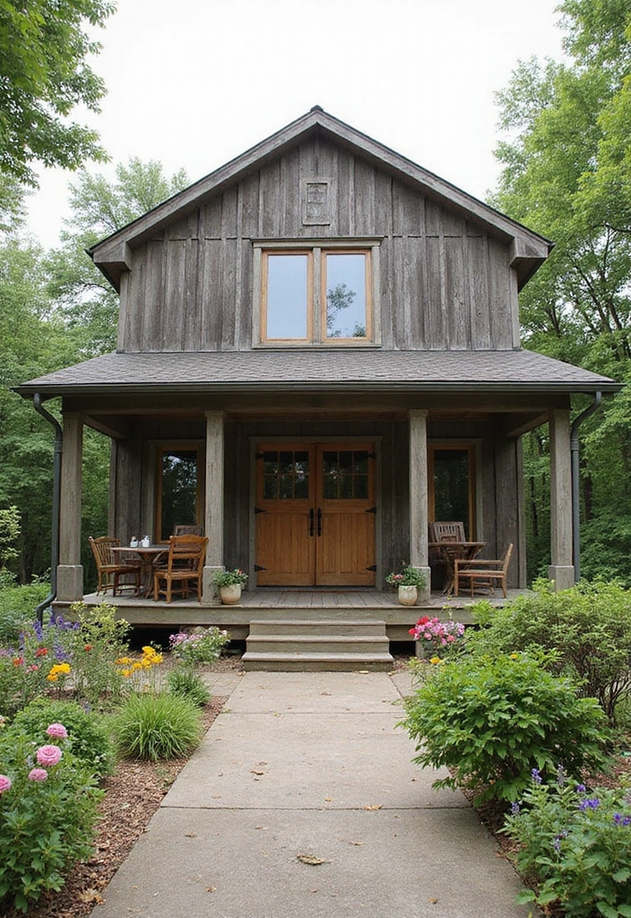 15 Breathtaking Barndominium Exteriors That'll Make You Dream of Country Living! - 3. Cozy Farmhouse Fusion
