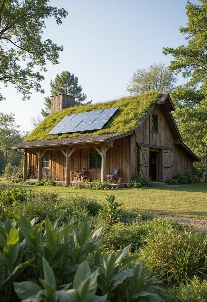 15 Breathtaking Barndominium Exteriors That'll Make You Dream of Country Living! - 5. Eco-Friendly Retreat