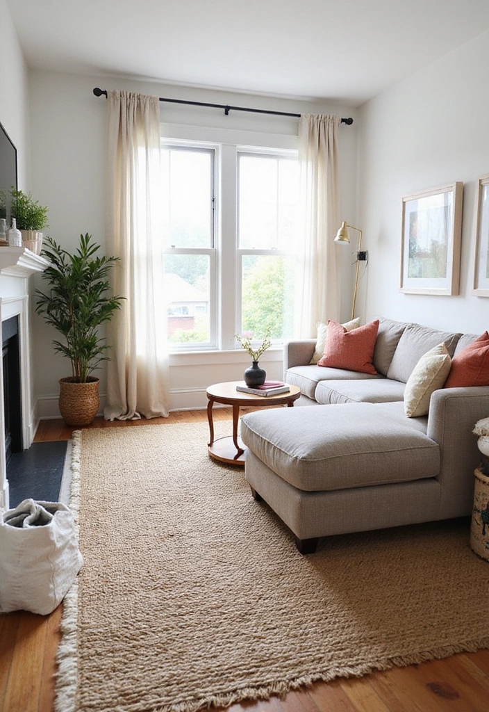 15 Cozy Farmhouse Living Room Ideas That'll Make You Want to Snuggle Up! - 10. Statement Rugs