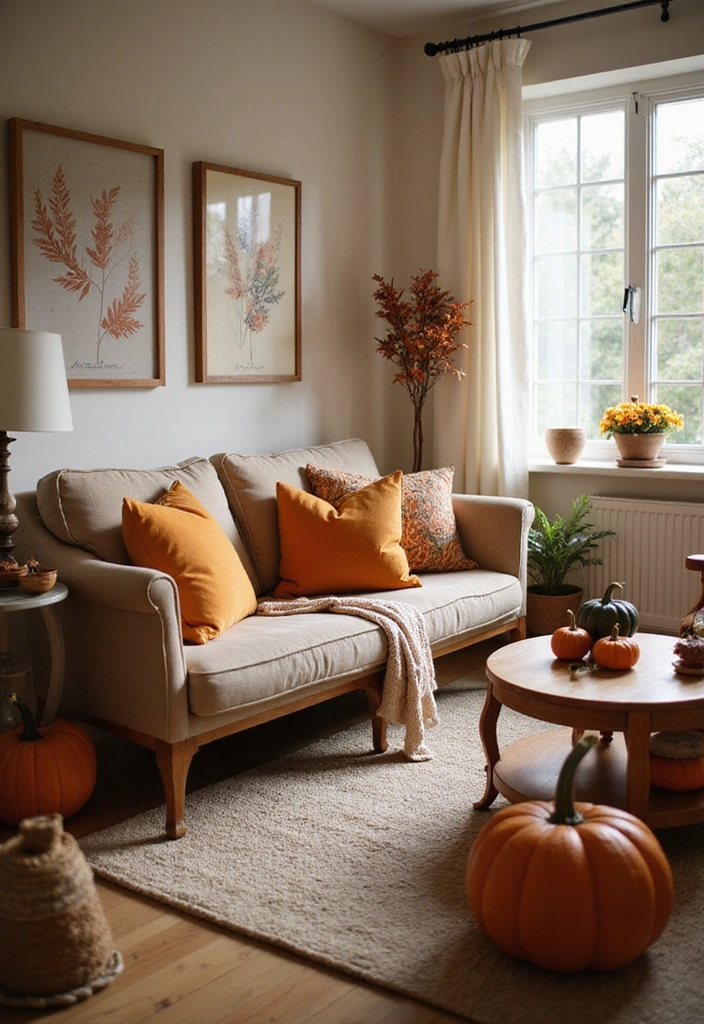 15 Cozy Farmhouse Living Room Ideas That'll Make You Want to Snuggle Up! - 14. Seasonal Decor Changes