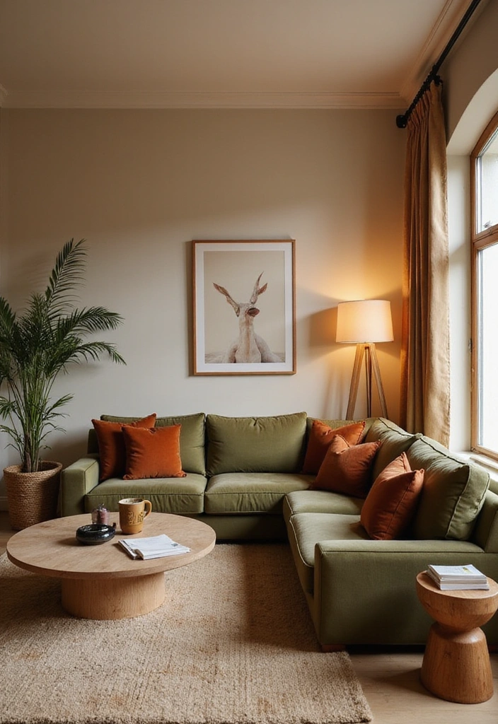 15 Cozy Farmhouse Living Room Ideas That'll Make You Want to Snuggle Up! - 3. Warm Color Palettes