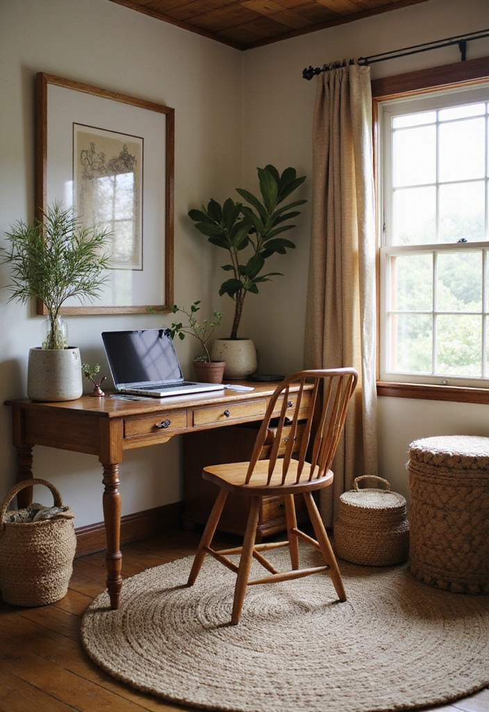 15 Stunning Home Office Designs That'll Boost Your Productivity Instantly! - 11. Farmhouse Charm