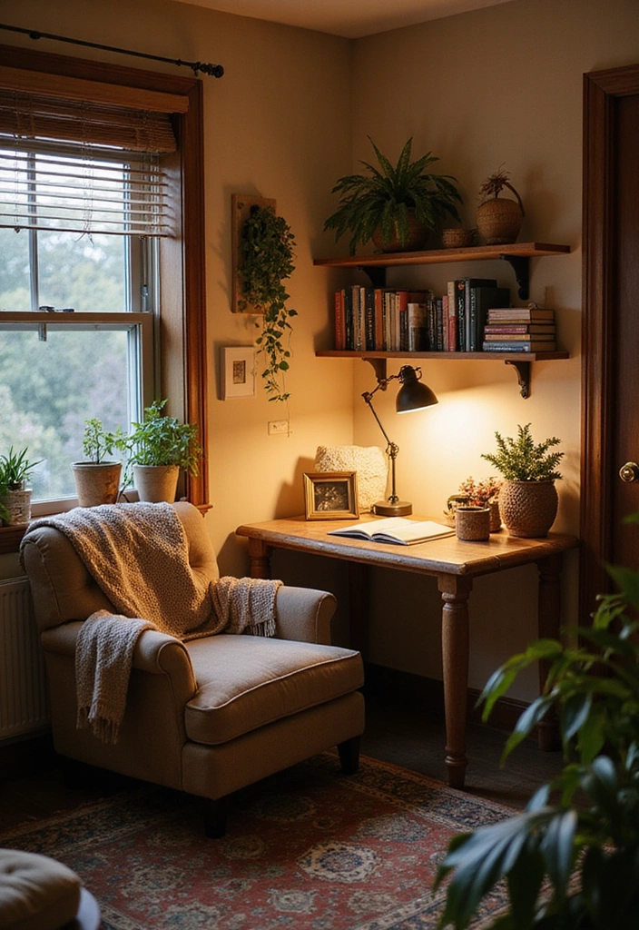 15 Stunning Home Office Designs That'll Boost Your Productivity Instantly! - 4. Cozy Corner Nook