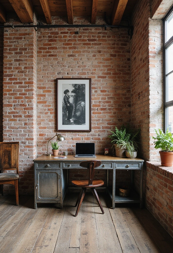 15 Stunning Home Office Designs That'll Boost Your Productivity Instantly! - 5. Industrial Chic