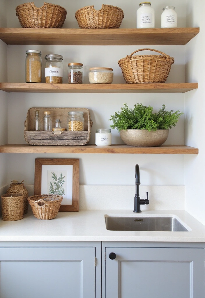 15 Stunning Kitchen Shelves That Will Transform Your Cooking Space! - 13. Function Meets Form with Open Shelves