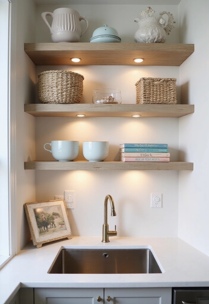 15 Stunning Kitchen Shelves That Will Transform Your Cooking Space! - 3. Open Shelving for Small Spaces