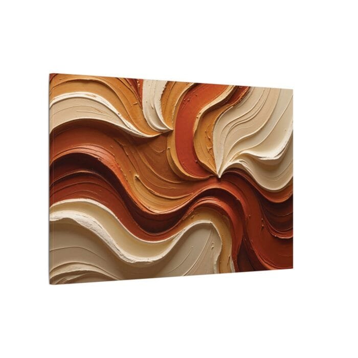 Minimalist Swirl in Earthy Tones – Textured Matte Canvas Wall Art - Image 42