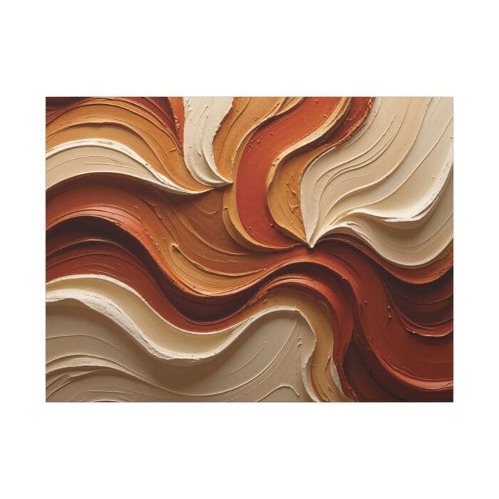 Minimalist Swirl in Earthy Tones – Textured Matte Canvas Wall Art - Image 89